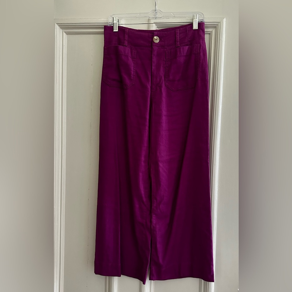 Maeve by Anthropology Colette purple linen pants